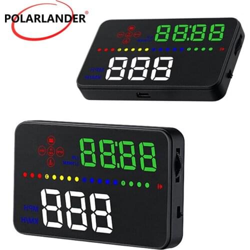 Car HUD 3.5'' HD Digital Projector Head Up Display A300 Over Speed OBD2 Warning System Windshield Projector Alarm