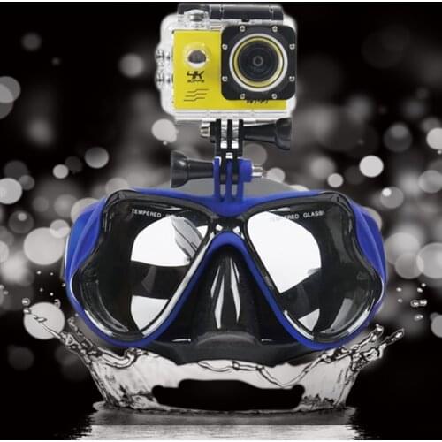 Professional Silicone Swimming Glasses Adult Anti-fog Diving Mask With Sports Camera Stand And Full Dry Snorkel Diving Goggles