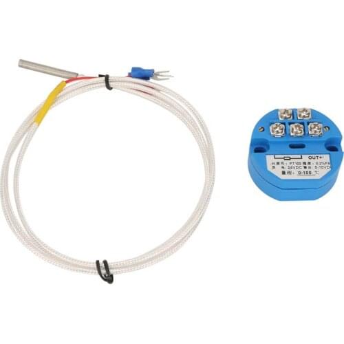 PT100 Temperature Transmitter Module DC24V Output 0-10V +1M Sensor a variety of temperature range -50 ~ 400 Degree Hot sale
