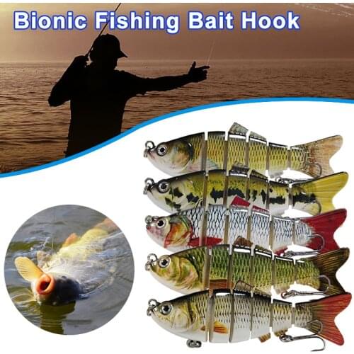 10cm 3d Eyes Lifelike Fishing Lure With Double Hooks 6 Jointed Sections Artificial Bionic Lures Swimbait Minnow