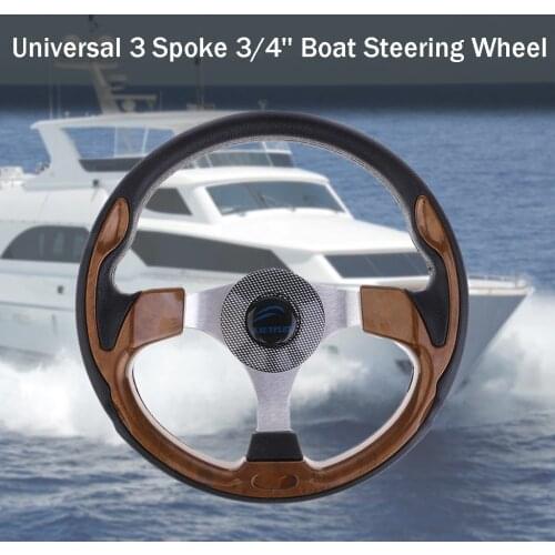 Universal 320mm 3 Spoke 3/4'' Boat Steering Wheel for Marine Yacht Pontoon Boat Rib Speedboat Cruiser Fishing Inboard