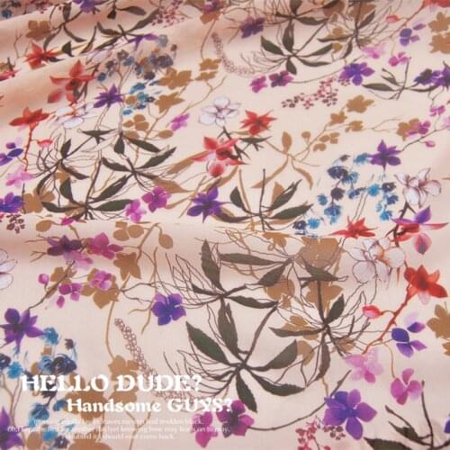 LEO&LIN Large and Wide Small Flower Silk Georgette Chiffon Light and Transparent Skirt Shirt Fabric Fabric DIY Sewing