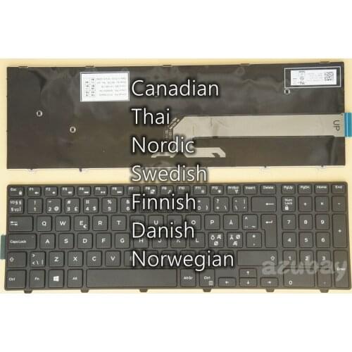 Nordic Danish Swedish Finnish Keyboard for Dell Inspiron 17- 5755 5758 5759, 15-7000 7557 7559 Latitude 3550 3560 3570 3580 3588