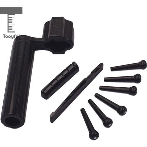 Tooyful Acoustic Folk Guitar Parts Slot Saddle Nut+String Winder+Bridge End Pin Pegs