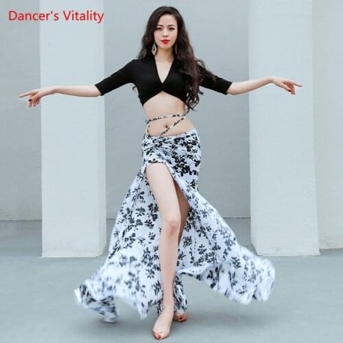 Belly Dance Top Or Skirt Modal V-Neck Shirt Ice silk Split Skirt Practice Clothes Oriental Dancing Female Performance Clothing