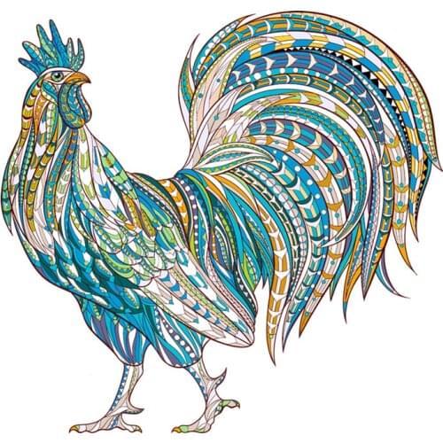 Unique Wooden Jigsaw Puzzle Cock Kids Puzzles Toys Gifts Educational Games Wooden Animals Puzzle For Adults Children DIY Crafts