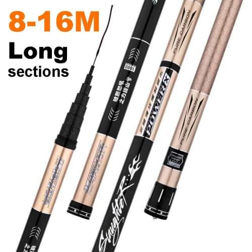 High Carbon Fishing Rod Ultra-Light Ultra-Hard 8 meter-16 meter Traditional Fishing Rod real Long Section Hand Rod Nest Rod