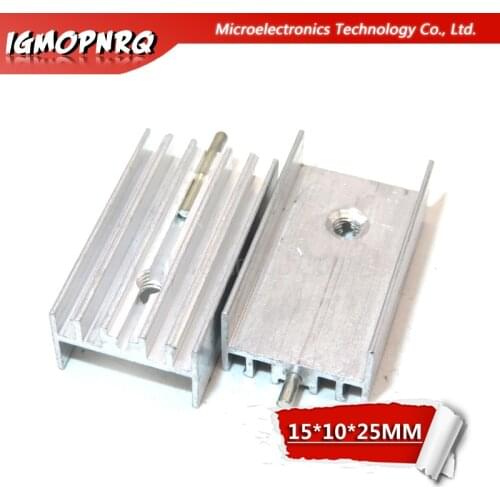 10pcs Aluminum Heatsink Radiator 15*10*25mm Transistor TO-220 With Needle hjxrhgal For Transistors TO220 white