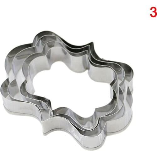 4pcs Set Cookie Cutter DIY Mold Mould Tools Stainless Steel Frame Fondant Kitchen AUG889