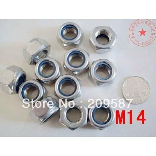 5pcs Metric M14 304 Stainless Steel Hex Head Nylon Insert Lock Jam Stop Nuts