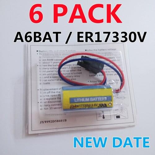 6 PACK Original NEW ER17330V A6BAT 3.6V Battery For Mitsubishi Servo