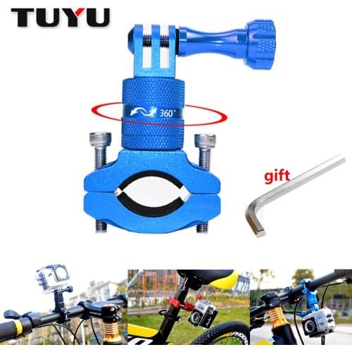TUYU Aluminum Swivel Bike Bicycle Mounting Handle Adapter Bracket GoPro 9 8 7 65 insta 360 Degree Rotating Bike Rack Accessories