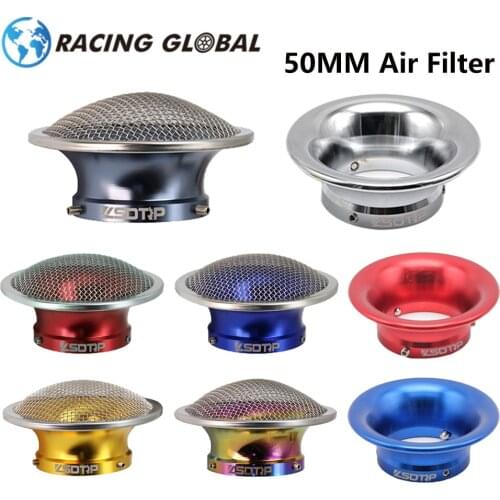 ALCON-50mm Air Filter Cup Modified Carburetor Horn Cup With Mesh Fit On PE PWK 21 24 26 28 30mm Motorcycle Carburetor Universal
