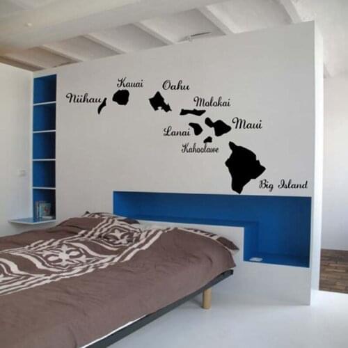 Free shipping Hawaiian Islands Hawaii Vinyl Decal Sticker Brand New ,Hawaii Map decal stickers for car and wall , n2001