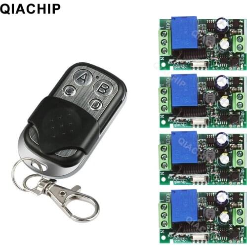 QIACHIP Transmitter 433.92Mhz universal Wireless Remote Control Switch AC 110V 220V 1CH Relay Receiver For Lamp Garage Door