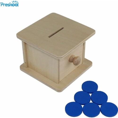 Montessori infant Toy Baby Wood Coin Box Piggy Bank Learning Educational Preschool Training Brinquedos Juguets 24 months toys