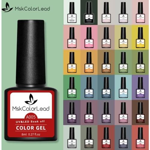 Msk Color Lead 8ML Nail Gel Polish 60 Colors For Baking Nail Art Manicure Semi Permanent UV LED Gel Polish Varnish Nail Gel
