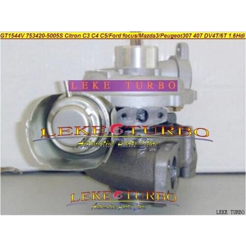 GT1544V 753420 750030 753420-0003 753420-5005S Turbo For Mazda 3 For Citroen C3 C4 C5 For Peugeot 206 407 DV6TED4 DV4T 9HZ 1.6L