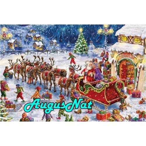 Santa claus diamond painting christmas card stag daimont embroidery picture winter cottage diamant mosaic stickers diamand art
