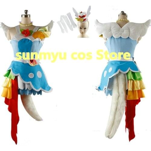 KiraKira Pretty Cure A La Mode Cure Parfait Kirahoshi Ciel Cosplay Costume,Custom Size Halloween