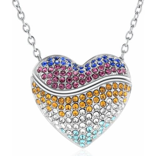 Cremation Jewelry Crystal Heart Urn Necklace for Ashes Holder Urn Locket Memorial Jewelry for Women Mom