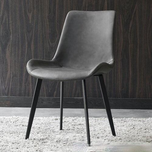 Dining chair home modern minimalist nordic restaurant ins net red light luxury leather chair creative chair