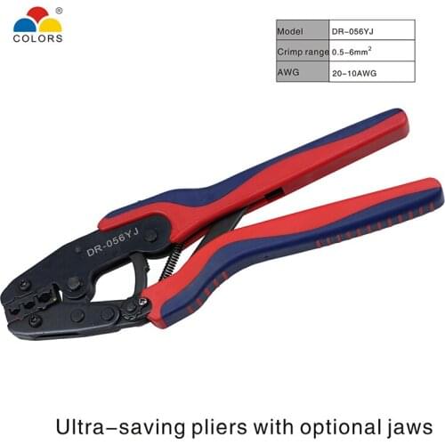 COLORS DR-056YJ Crimper Crimping Pliers Cable Hand Tools Crimp Plier Wire Cutter 0.5-6mm 20-10AWG