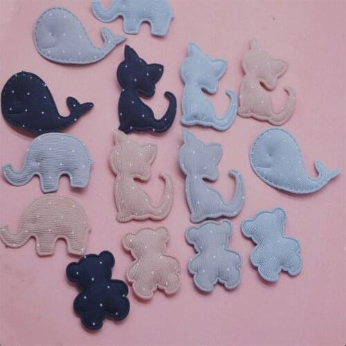 Sew on 40pcs/lot Rainbow of shining stars Padded Patches Appliques For Clothes Sewing Supplies Decoration