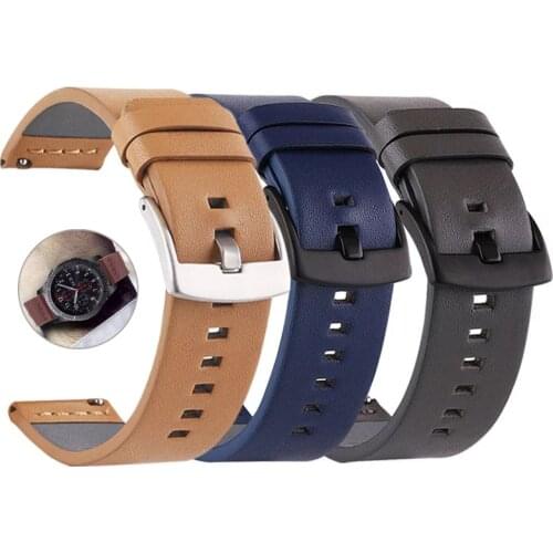 20 22mm Leather Straps Watchband Wristband For Samsung Gear S3 S2 Sport/For Huawei Watch GT 2 42 46 GT2 Honor Magic Wriststrap