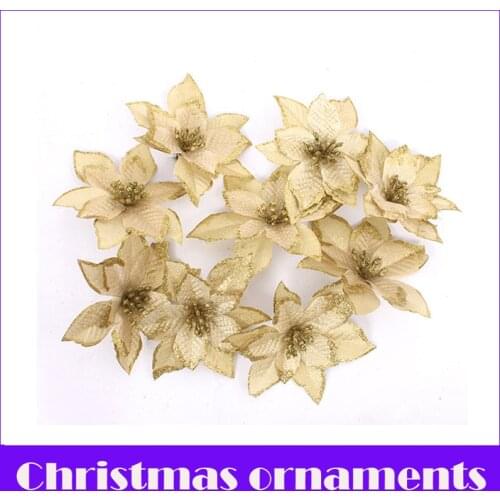 Merry Christmas! 8PCS/lot 13cm Santa Artificial Christmas Flowers Ornaments for Home enfeites de natal Navidad Tree Decorations
