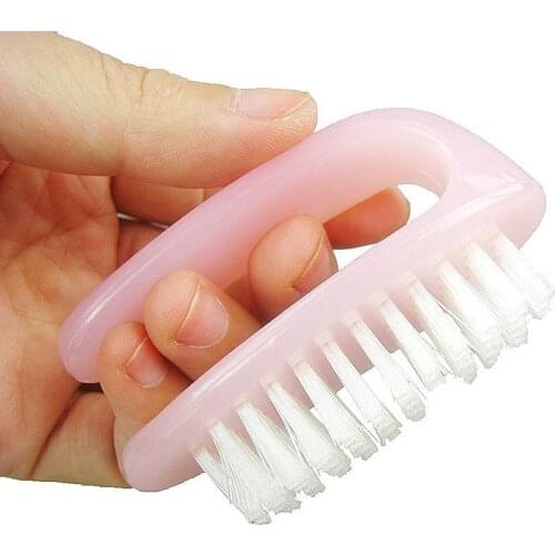 Nail Brush Finger Toe Cleaning Brush Art Care Dust Clean Handle Scrubbing Brush Tool File Manicure Pedicure Sale