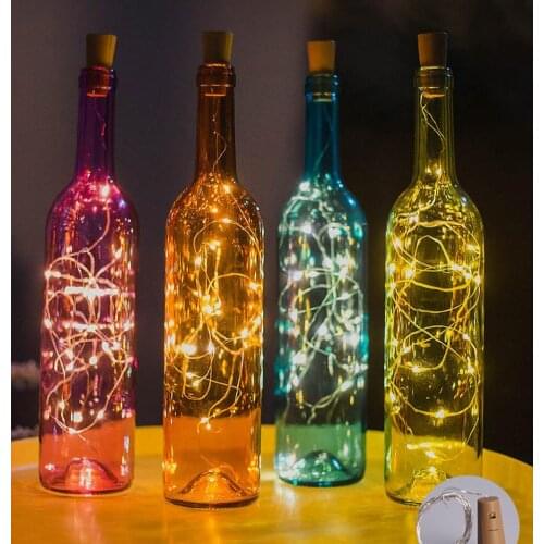 Waterproof LED Copper Wire String Lights For Xmas Party Wedding Decor 1M 10 LED Lamp Cork Shaped Bottle Stopper Light Glass Wine