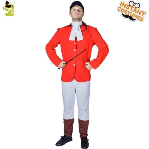 Adult Mens Riding Uniform Costume Performance Carnival Party Role Play Red Top Ride Clothes Cosplay Rider Costumes
