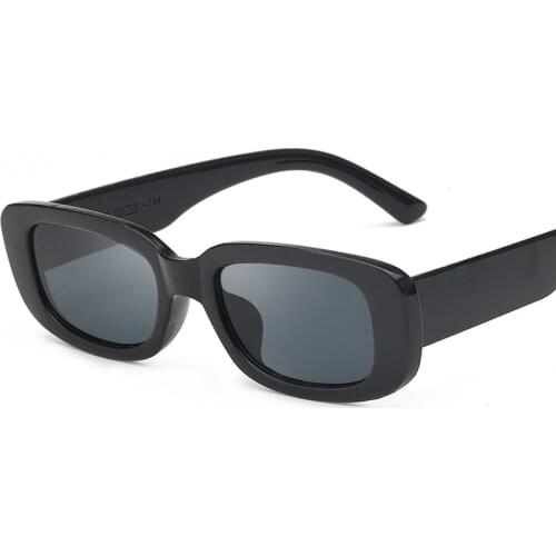 Rectangular small Frame Women 2021 New Street glasses mens black simple Sunglasses