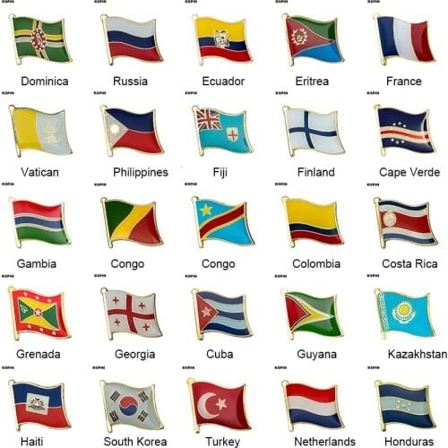 Flag Badge Country Flag Badge Flag Brooch National Flag Lapel Pin International Travel Pins Collections