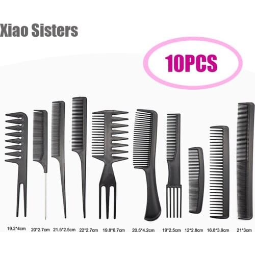 10 Pcs/Set Professional Hair Brush Comb Salon Barber Anti-static Hair Combs Hairbrush Hairdressing Combs Hair Care Styling Tools