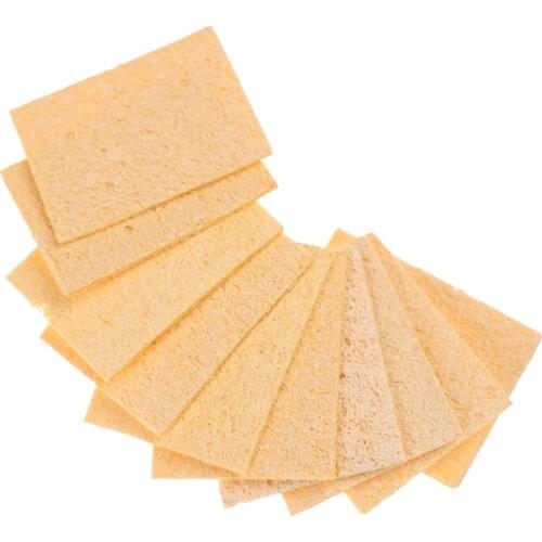 10pcs Soldering Iron Solder Tip Welding Cleaning Sponge Yellow 35mm* 50mm