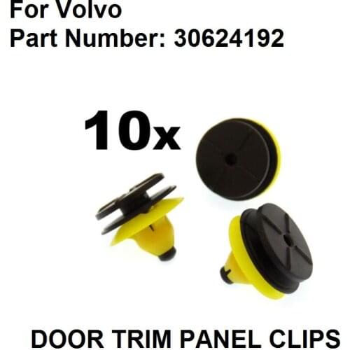 10x For Volvo Plastic Trim Clips for Side Skirts, Sill Mouldings & Rocker Cover Trim, oe#30624192