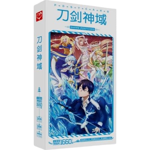 1660pcs/Box Sword Art Online Postcards Anime Post Card Message Card Gift Card