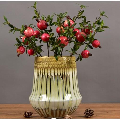 2 Heads Simulation Pomegranate Branch Artificial Foam Fruit Flower Arrangement Shooting Props Home Wedding Party Decoration