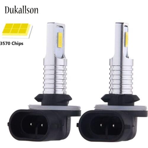 2Pcs H27 880 881 Led Bulb H27W2 12000LM 6500K White Car Fog Light Front Head Driving Running Lamp Auto 12V H27W/2 H27W