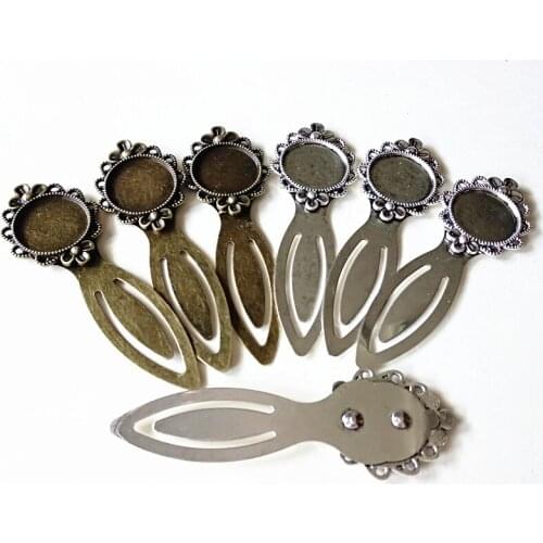 24pcs Antique Silver Ancient Bronze Cabochon Base inner size 20mm Round Supplies for Bookmarks Making