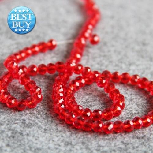 4*6mm Faceted Red AB+ colorful glass Crystal stones chalcedony beads loose 100pcs DIY Jewelry making design wholesale