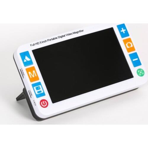 5 inch Protable Electronic Magnifier 3-48X Double Camera Digital Video Magnifier Low Vision Reading/Visual Aids LED light