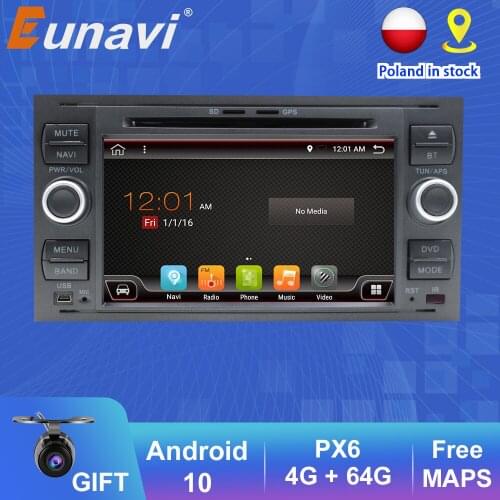 Eunavi 2 Din Android Car Radio DVD Player For Ford Mondeo S-Max Focus C-MAX Galaxy Fiesta Transit Fusion Multimedia Headunit DSP