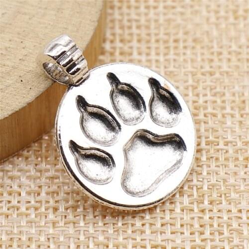 Free shipping 20pcs 21x28mm antique silver Dog paw bear paw charms diy retro jewelry fit Earring keychain hair card pendant