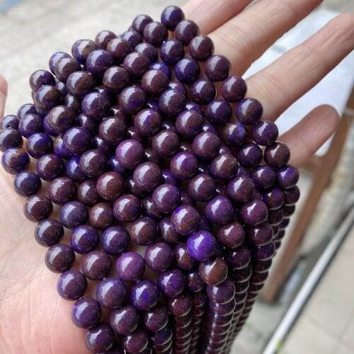 Synthetic Sugilite Stone 4/6/8/10mm Alternative Smooth Loose Round Purple Sugilite Beads for Jewelry Making