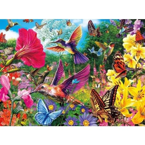 CraftArtGo 5D Diamond Embroidery Flowers and birds Full Square Round Rhinestone Mosaic Painting Cross Stitch Flowers Diamond Kit
