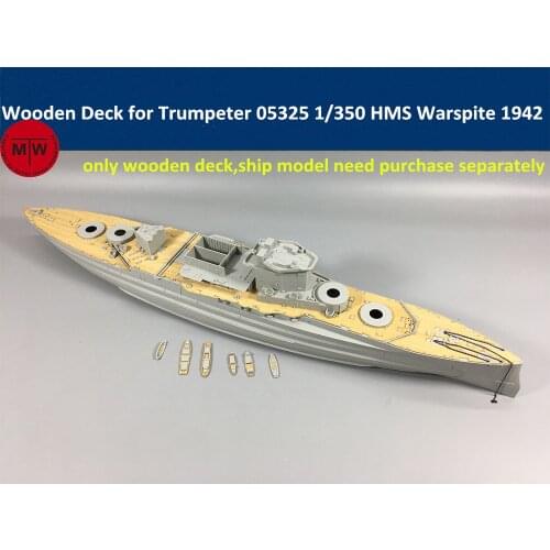 1/350 Scale Wooden Deck for Trumpeter 05325 HMS Warspite 1942 Battleship Model CY350025