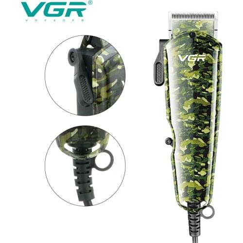 VGR 126 Electric Hair Clipper Professional Personal Care Salon Haircut Set Barber Trimmer For Men Shaver Camouflage Army V126